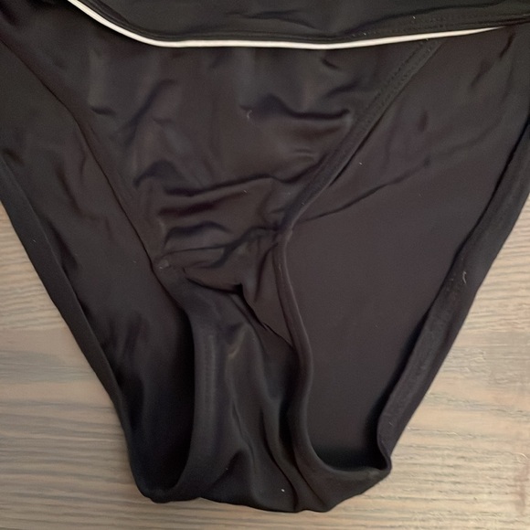 Black bikini bottom size 8 USA. Fold over waist with drawstring sides. - Picture 4 of 13